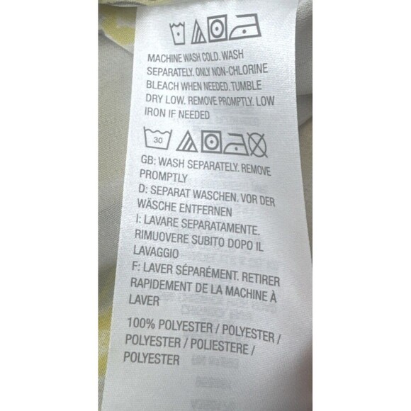 Susan Graver Women’s Poncho Blouse Yellow Gray Paisley Floral Sheer Boho Sz S - Picture 8 of 10